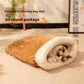 Cat sleeping bag blanket nest pet bed measuring 50 by 40cm in blue rabbit design