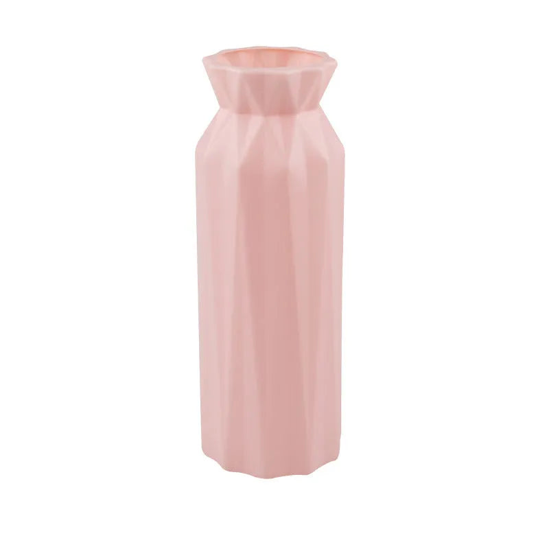 PE plastic injection-moulded melamine vase in green colour with 7.2cm bottom diameter