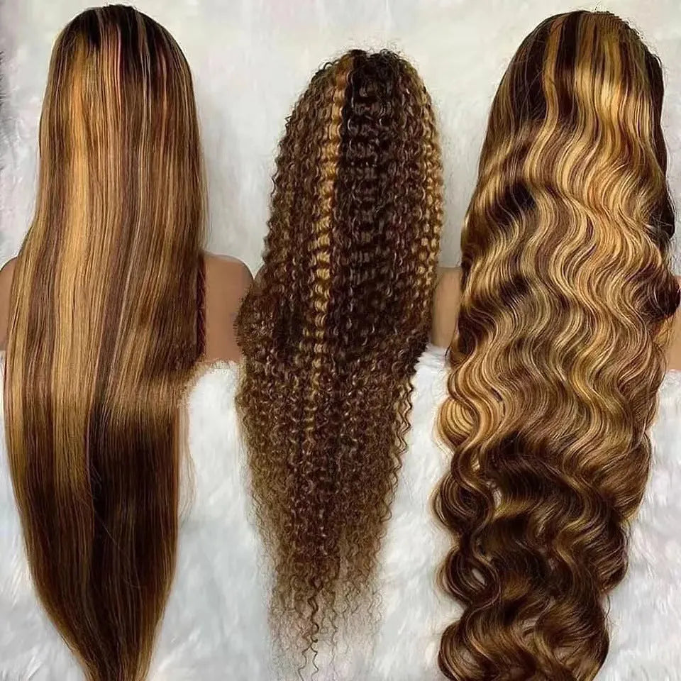 Front lace wig with long black gradient curly hair in a big wave sheath style, showing side bangs.