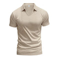 Men's loose fit V-neck short sleeve T-shirt in cotton blend fabric