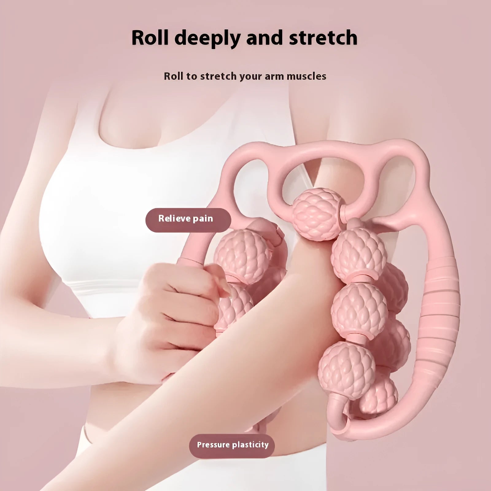 Bear-themed double row ring clip leg massager in green, purple, or pink colours.
