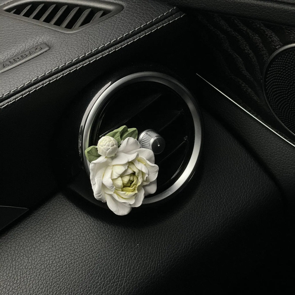 Gypsum car perfume ornament with jasmine essential oil for air vent mounting