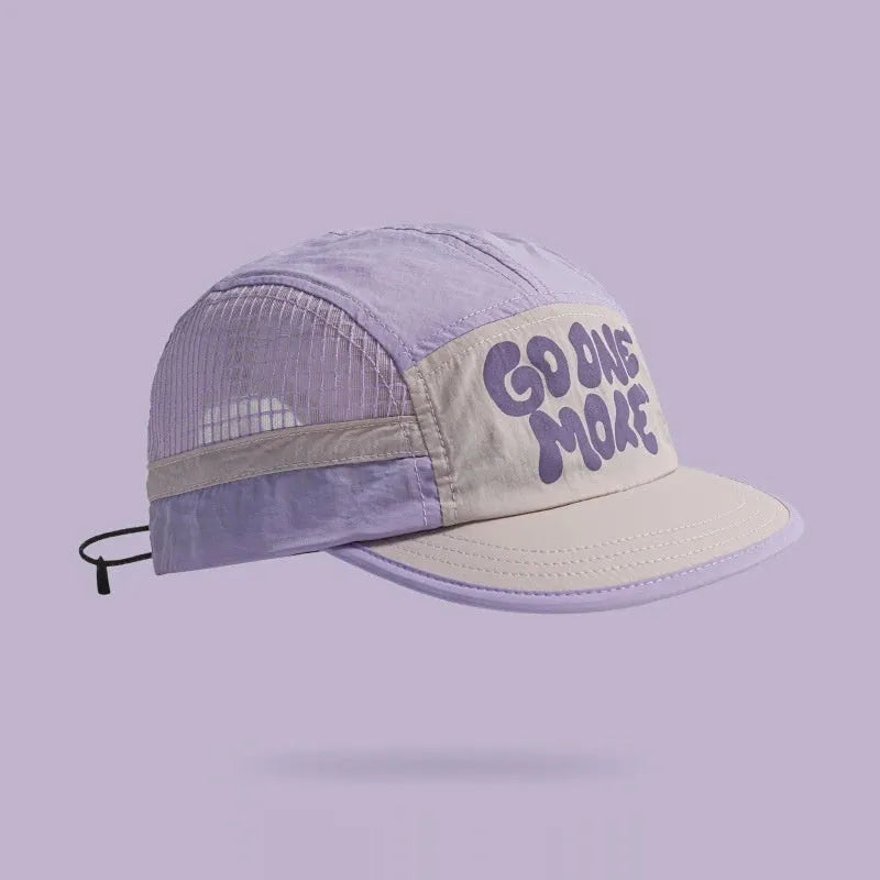 Gradient quick-drying mesh baseball cap in light green colour with dome crown styling.