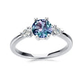 Women’s simple ring with Alexander Stone, available in 925 silver or copper, rose gold, white gold, or yellow gold finish