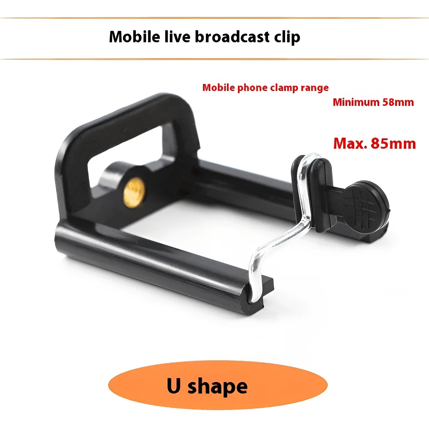 Black plastic U clip mobile phone holder bracket for water hoses