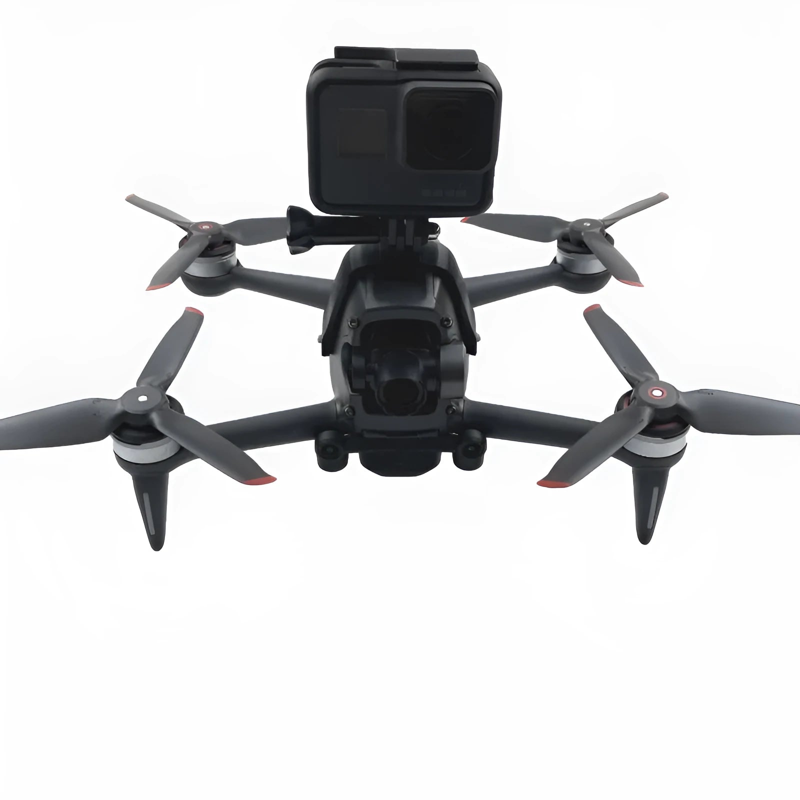 3D printed hard plastic drone expansion bracket with soft sponge contact area for GoPro camera mounting