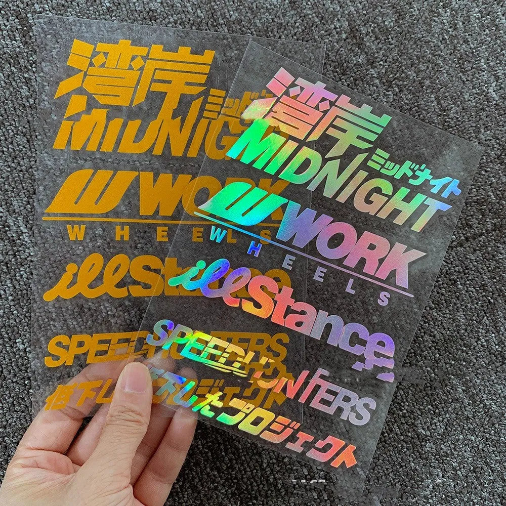 Motorcycle reflective safety sticker PET material 16cm x 11cm dimensions