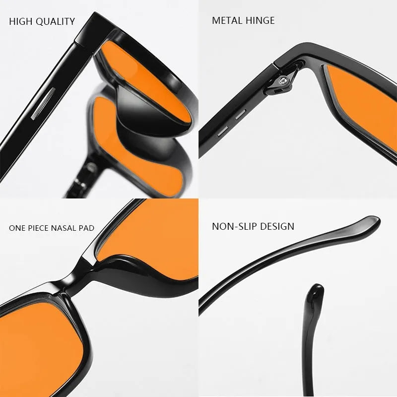 Orange anti-blue light UV protection glasses with full rim frame in multiple colour options