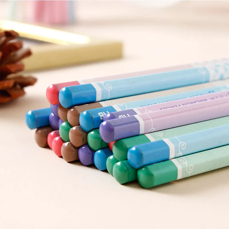 Basswood six-angled thermal transfer pencils with HB hardness in 50-piece barrel packaging