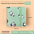 Feiluniao fabric watercolour notebook open showing paper and handmade cover
