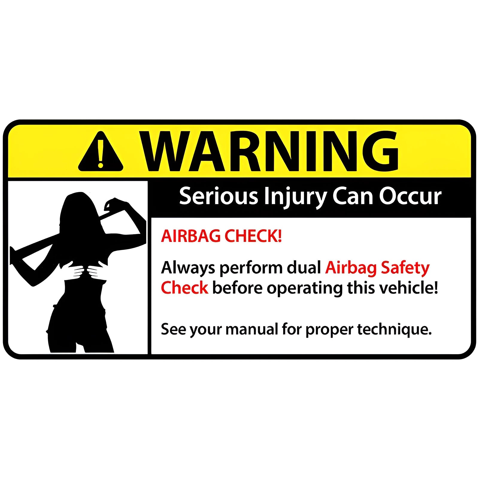 13cm comic car warning sticker in PVC material with humorous design