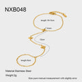 Gold-colour stainless steel women's bracelet with geometric flower and eight-pointed star design
