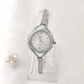 Women's Mori style quartz watch with 25mm dial, 7mm thickness, mineral glass face and chain strap in gold or silver