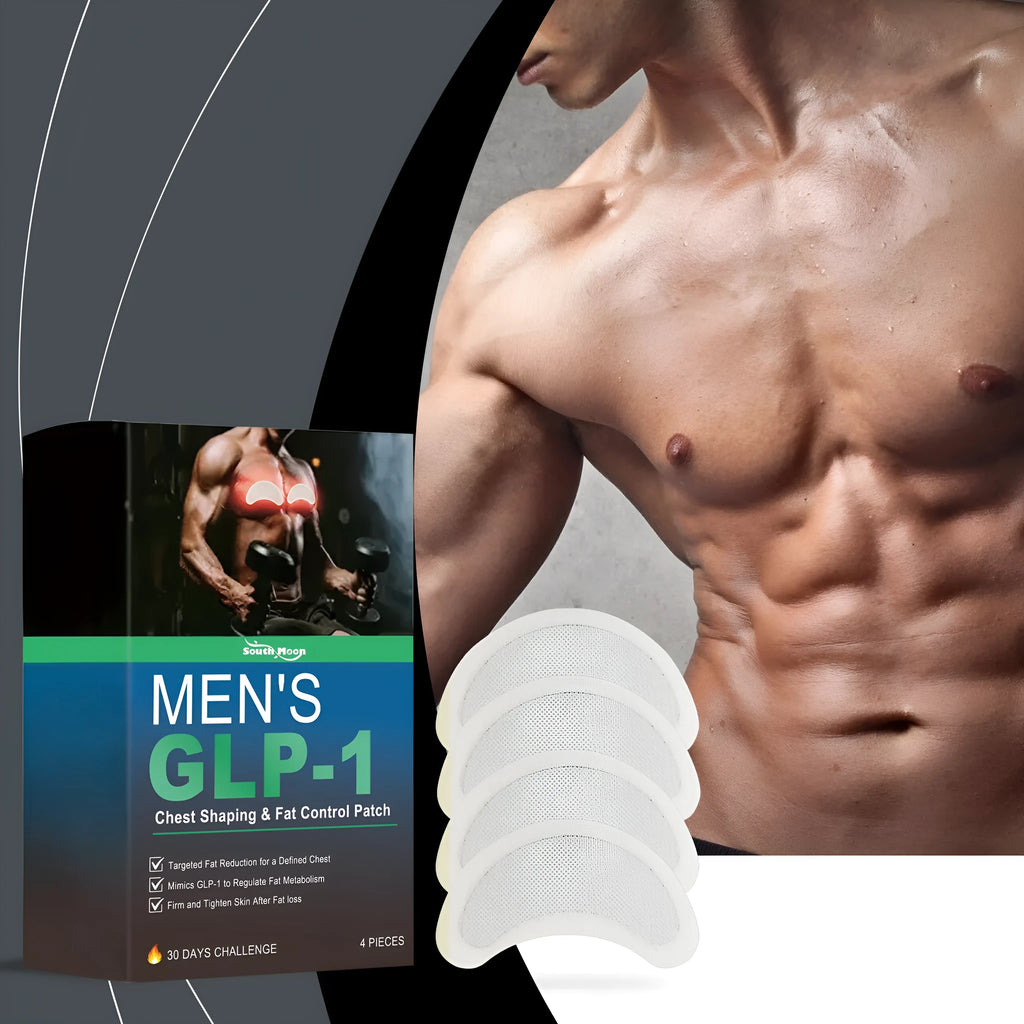 Pack of 4 men's thin figure control chest patches with natural ingredients