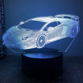 Sports Car shaped bedside night light with colour changing LEDs and remote control