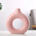 Frosted particle porcelain biscuit vase for flower arranging in simple modern style