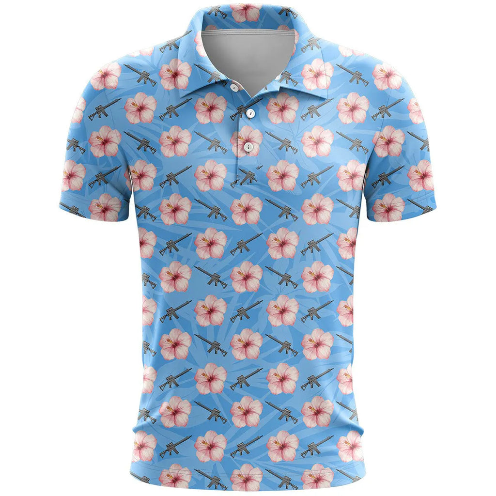 Colourful printed loose fit sports short sleeve top on a hanger