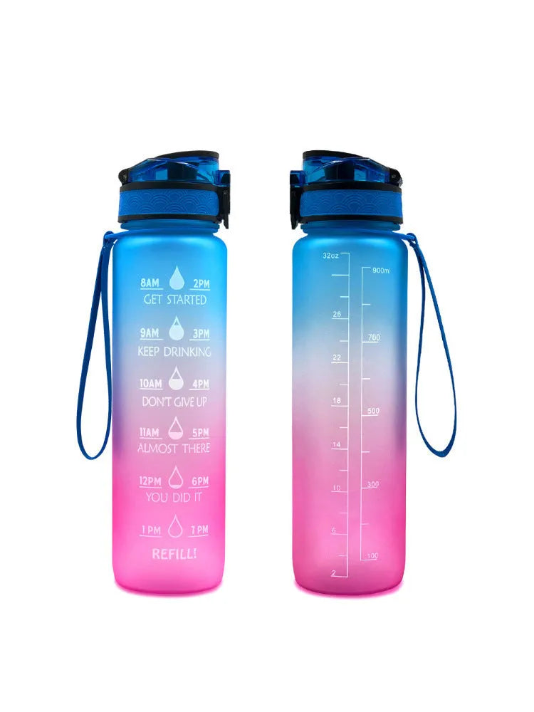 Clear 1000ml Tritan sports water bottle with fruit infuser inside
