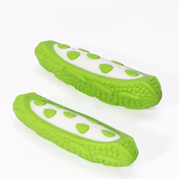 Green durable rubber dog chew toy with meat scent for large dogs and aggressive chewers
