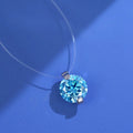 S925 silver women's necklace with floating moissanite stone on invisible fishing line, plum blossom design