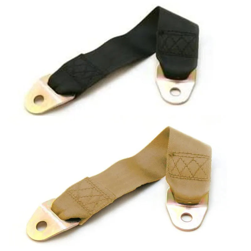 Polyester door latch and stop fixing belt with screws and nuts for universal door security.