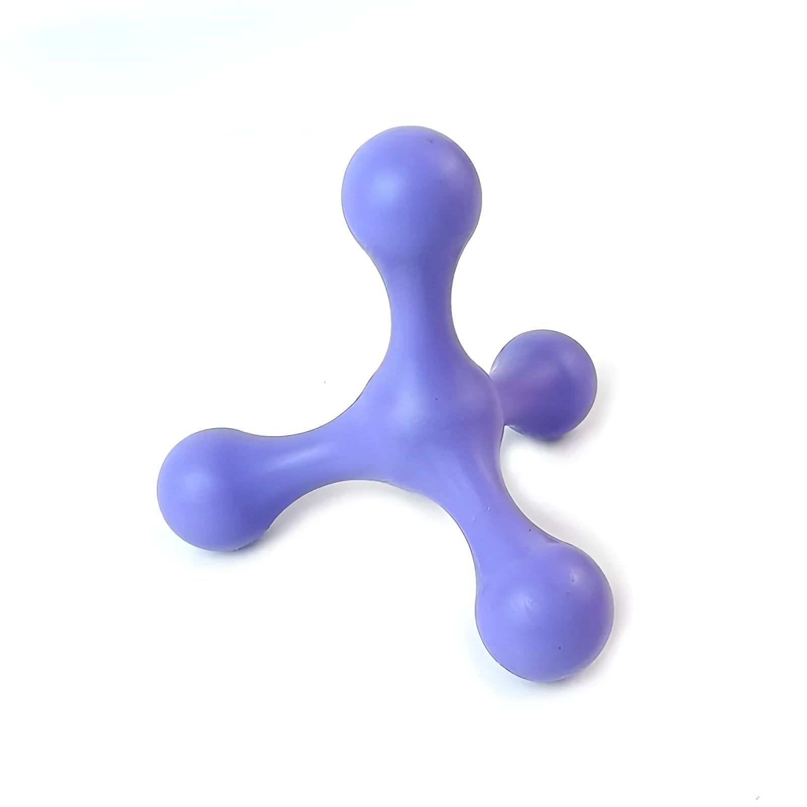Blue silicone dog chew bone with three legs for small and medium teething puppies