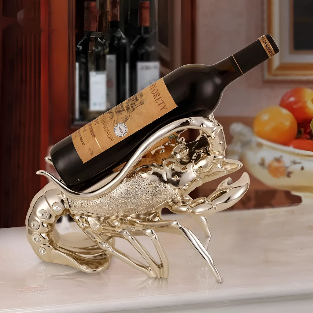 European style lobster wine rack ornament in rose gold or silver colour