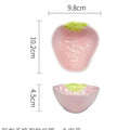 Creative strawberry cute porcelain dinnerware set with flower bowls, noodle bowl, plates, and twist spoon.