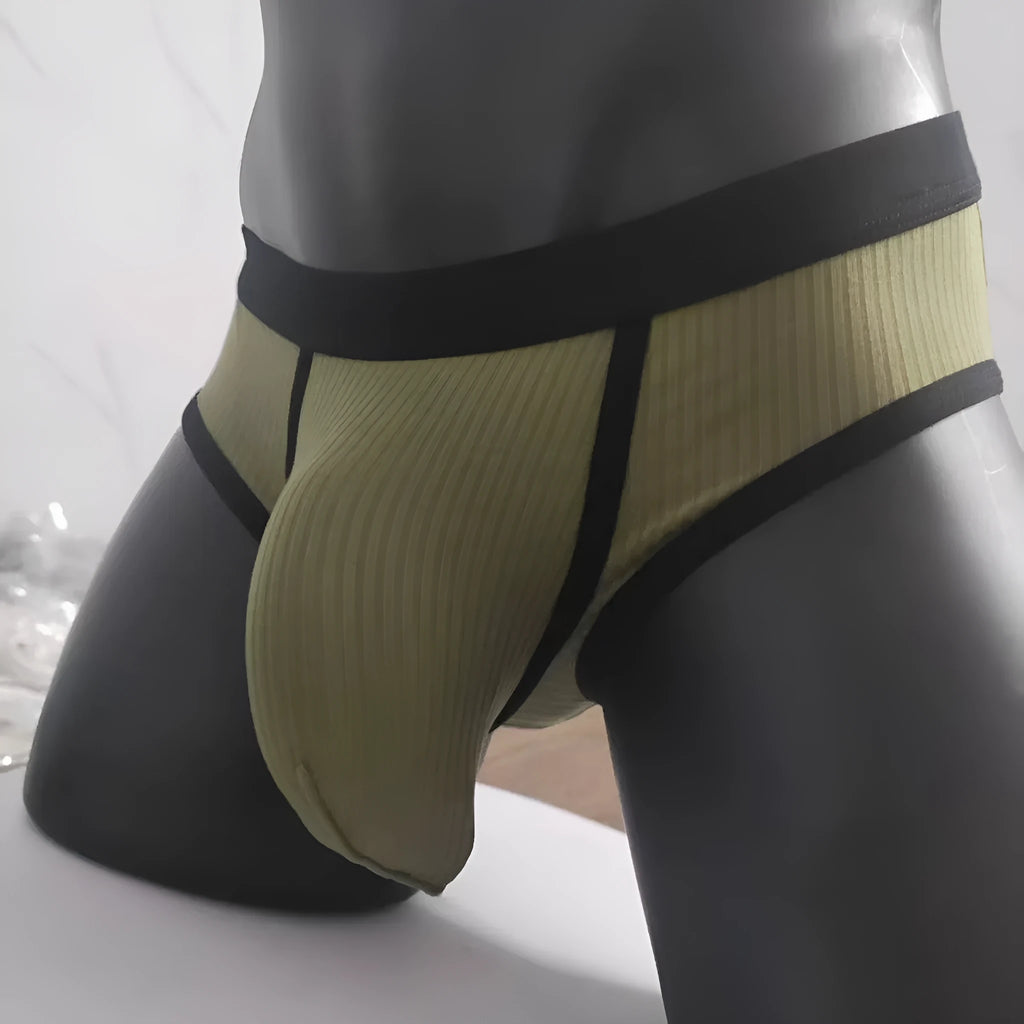 Men's triangle U-shaped big bag underwear in breathable viscose fabric showing colour options