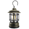 Portable camping lantern in black, dark green, or red with super bright light for outdoor use.