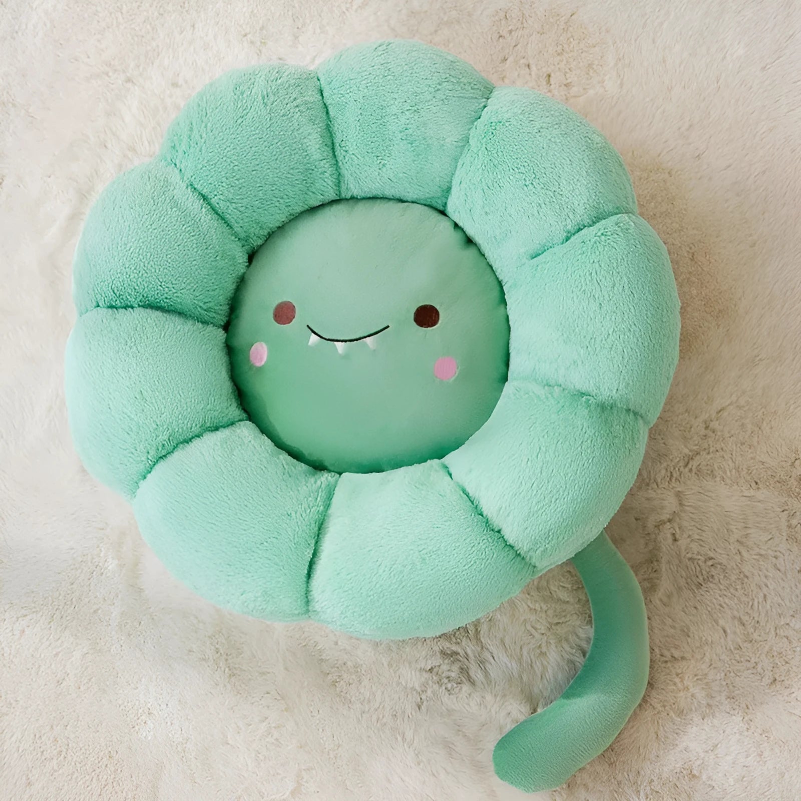 PV velvet cat nest mat pet bed in sunflower, dinosaur or chinchilla designs showing nest-style construction