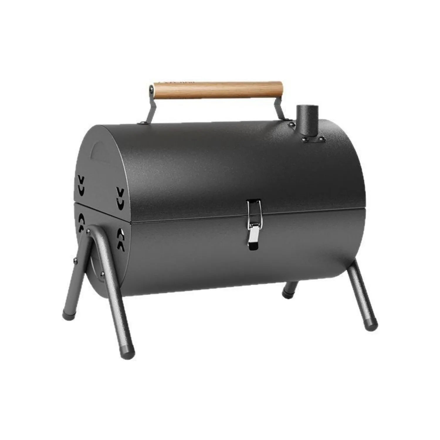 White round chimney oven portable grill for frying and baking with folding frame