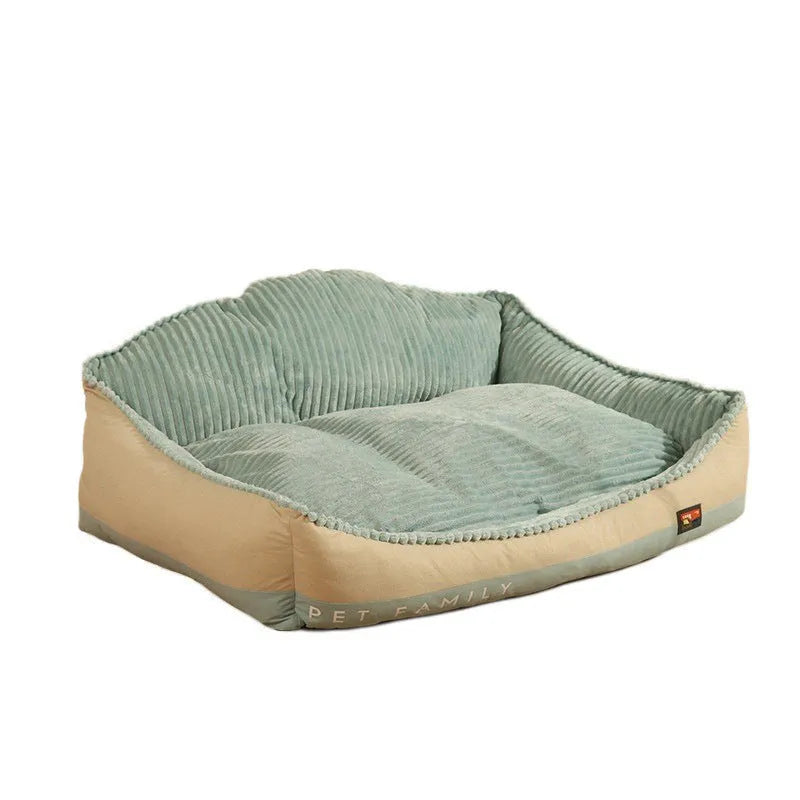 Morandi colour washable kennel-style dog bed with removable cover, shown in large size.