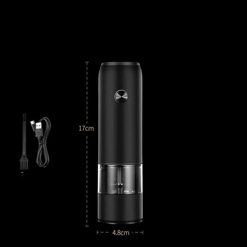 USB rechargeable electric pepper and salt grinder set with clear acrylic body and ceramic mechanism