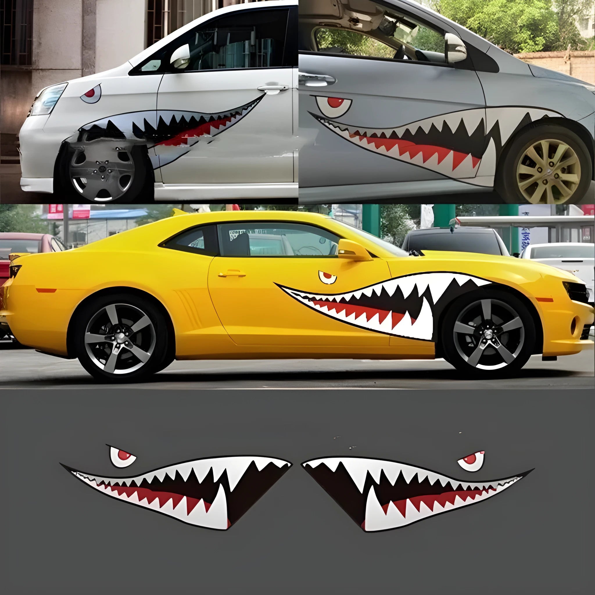 Shark series PVC car body sticker for vehicle decoration in two size options