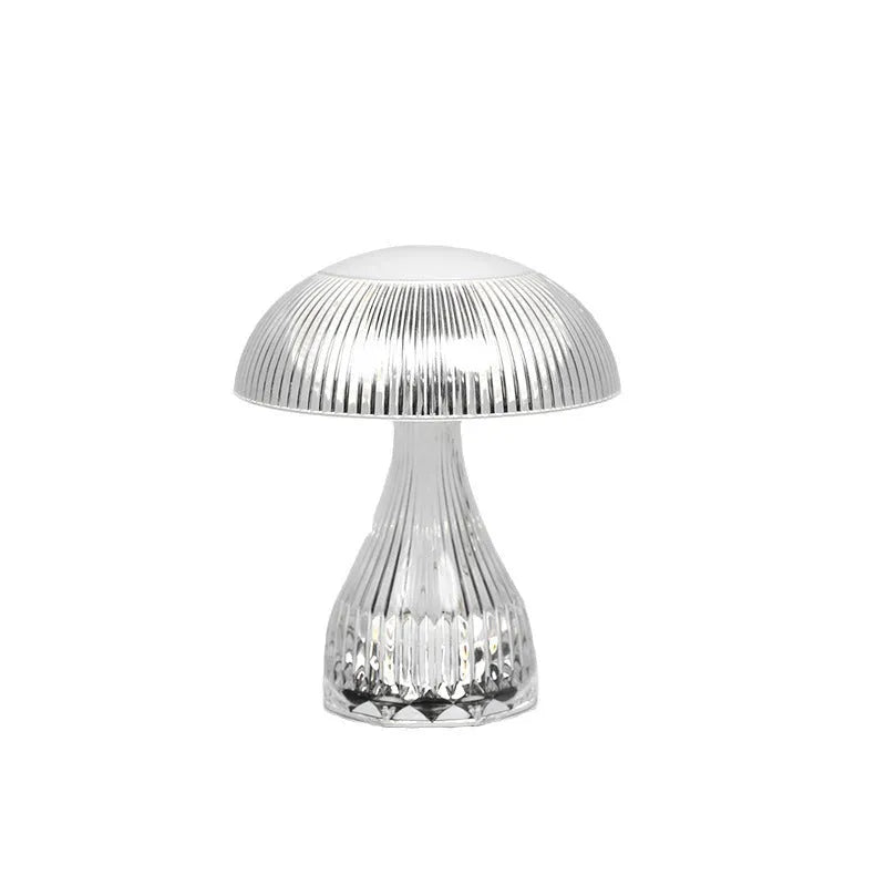 White rechargeable three-colour changing night lamp with USB port, dimensions 20x16cm