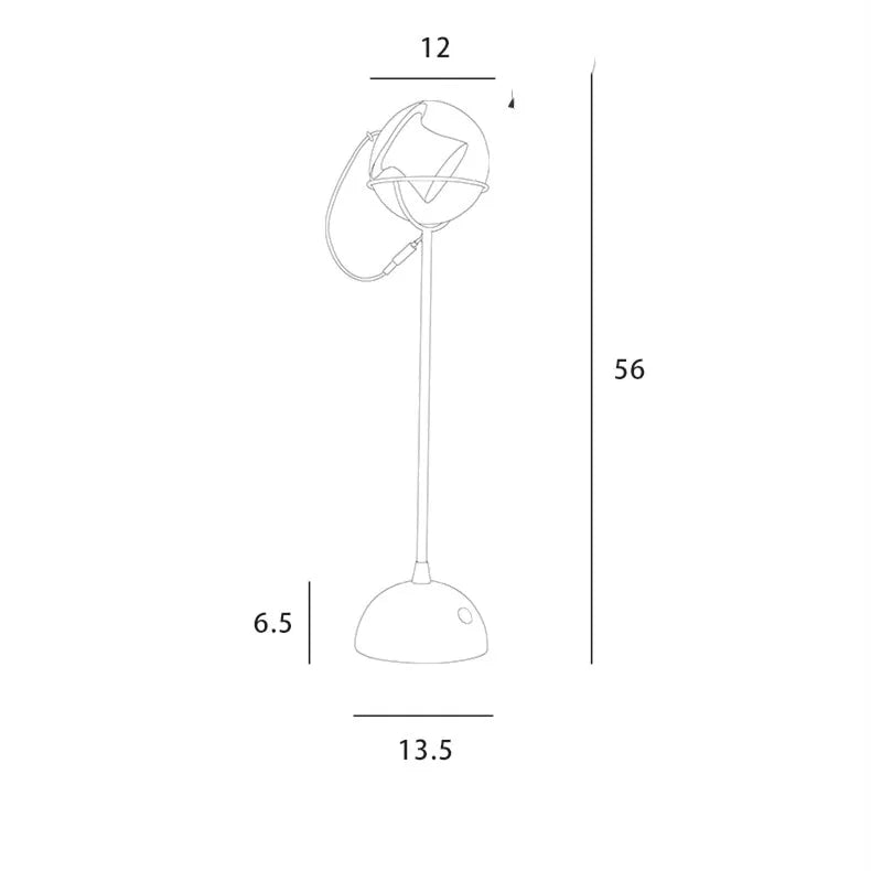 Contemporary desk lamp with a glass lampshade, dimmable LED light, and touch switch control.