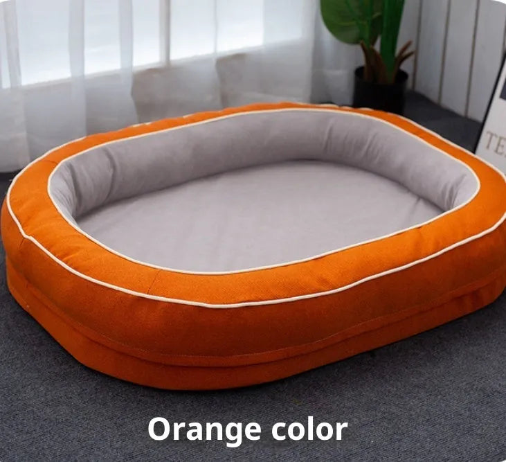Four Seasons Universal oval removable dog bed in green cloth, size L 120x75cm
