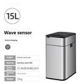 Stainless steel inductive smart trash can with square design and deodorant properties