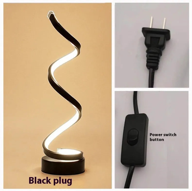 Minimalist black or white LED table lamp with aluminium shade and tri-colour dimming