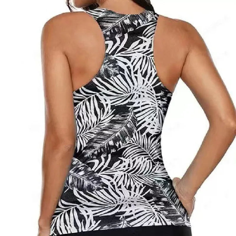 Women's bikini swimsuit with a split bow detail on the front, shown in one of three available colours.