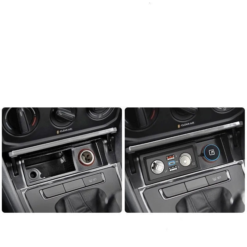 ABS car charger for Lavida Pola Weiling vehicles with QC3.0 fast charge in Android and Apple models