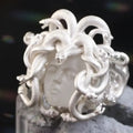 Creative Medusa Queen antique coin ring in copper with electroplated finish, unisex round design