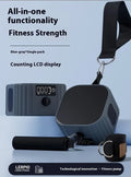 Adjustable resistance training tensioner in blue-grey or orange-grey with 2-20kg range
