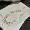 925 silver irregular geometric pendant necklace with electroplated finish on display