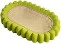 Green oval cat scratch pad bowl bed with sisal scratching surface measuring 650mm by 420mm