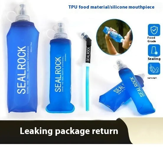 A portable plastic drinking straw with a suction tube for outdoor mountain climbing and biking.