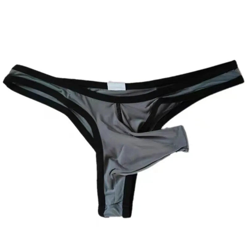 Men's ice silk briefs with elephant nose design in multiple colours on a white background.