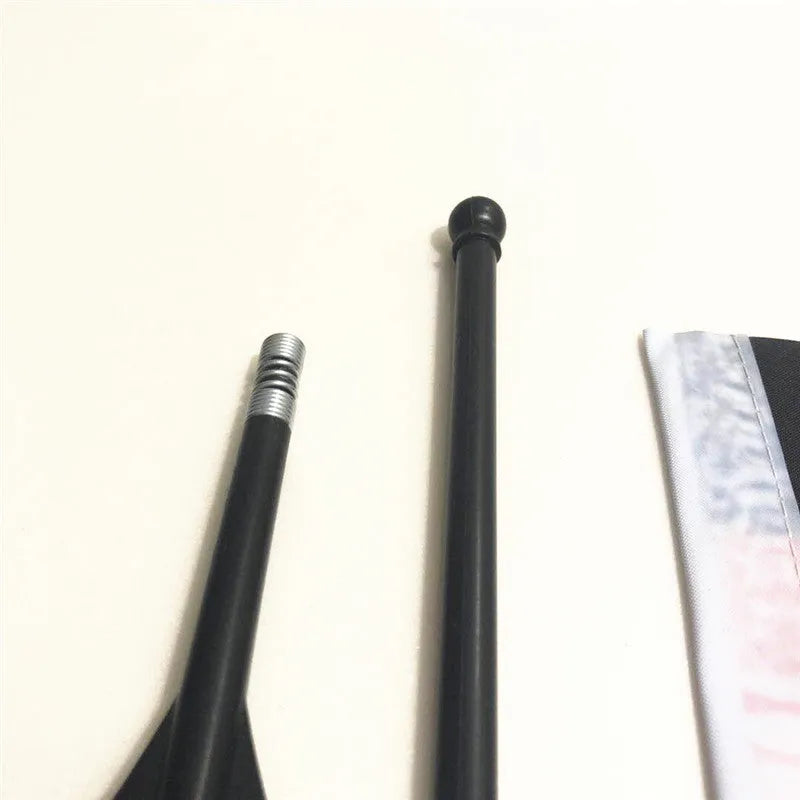 Cycling handlebar flag pole with square polyester fabric flag attached for bicycle promotions