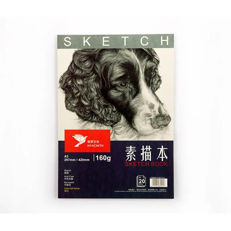 A4 artists sketchbook with coil binding and multiple paper weight options for drawing and sketching